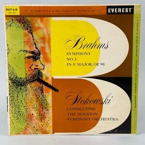 Brahms Symphony No 3 Stokowski Houston Symphony Vinyl Record EX-NM